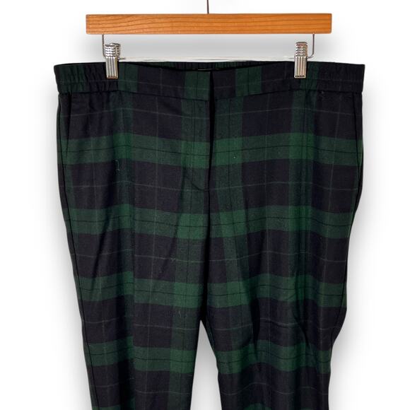 Talbots Pants Wool Blackwatch Plaid Tartan Green Blue Preppy Size 12P - Picture 3 of 9
